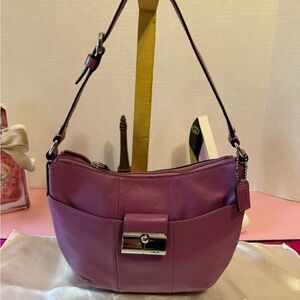 Coach Magenta Leather Shoulder Bag